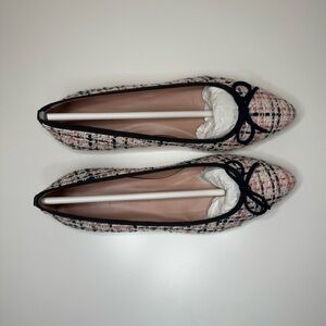 Margaux X Gal Meets Glam - Tweed Flats with Black Bow